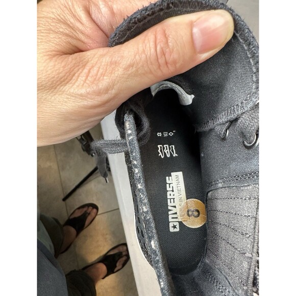 Converse Chuck Taylor All Star Black Metallic Leather Platform Chelsea Hi Top 8 - Picture 10 of 10